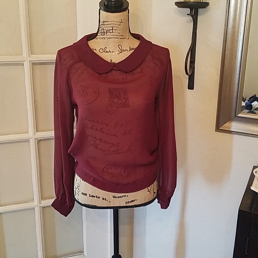 Burgundy top